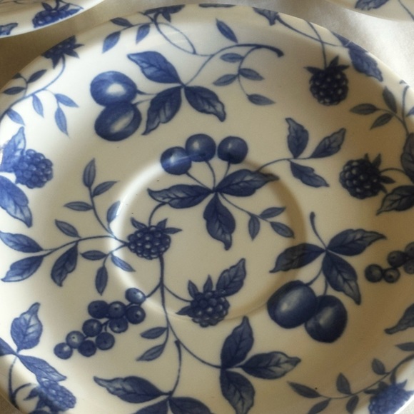 VINTAGE SET OF 3 CENTURY STONEWARE BLUEBERRY HILL SAUCERS - Picture 2 of 4